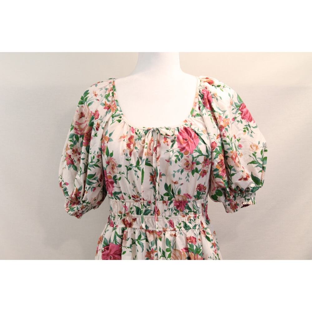 Anthropologie The Somerset Maxi Dress Womens XS Floral Neutral Motif Puff Sleeve - Picture 3 of 10